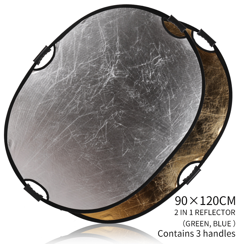 Reflector Disc Silver - Przenośny reflektor owalny 2w1 o wymiarach