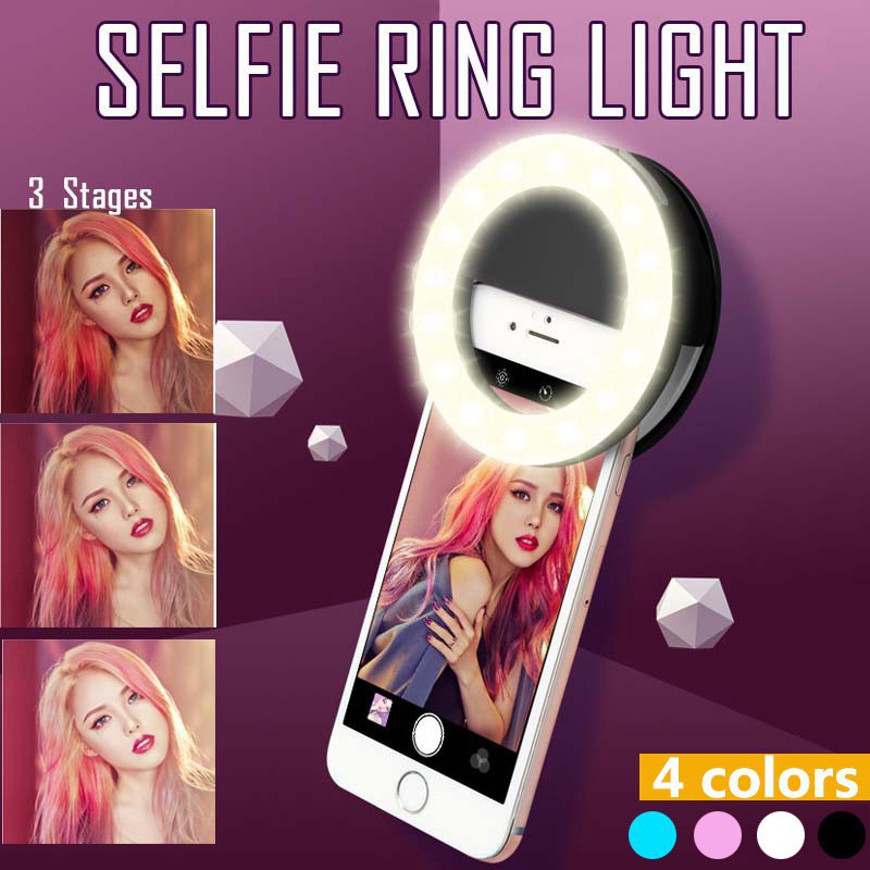 Photography Lighting Studio - Lampa pierścieniowa LED Selfie 3 tryby