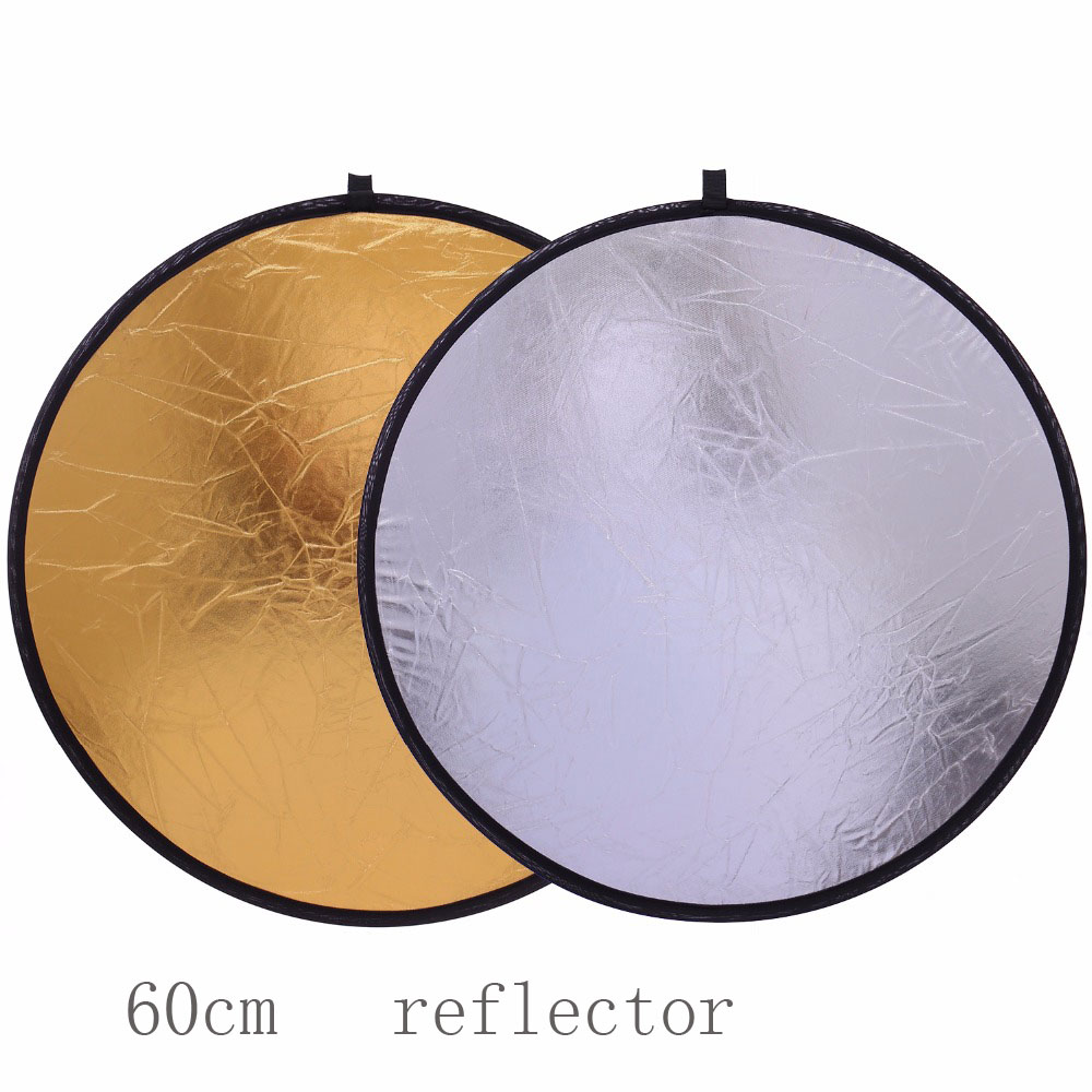 Reflector Disc Silver - 60cm 2w1 uchwyt wielofunkcyjny składany przenośny
