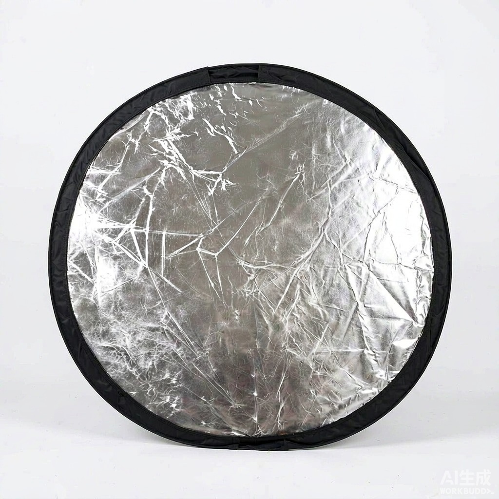 Reflector Disc Silver - Składany reflektor 5 w 1, okrągły