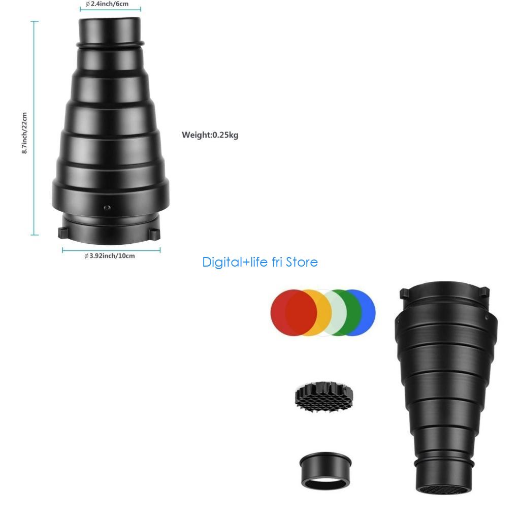Photography Lighting Modifiers - E06D Photography Metalowy zestaw Snoot do