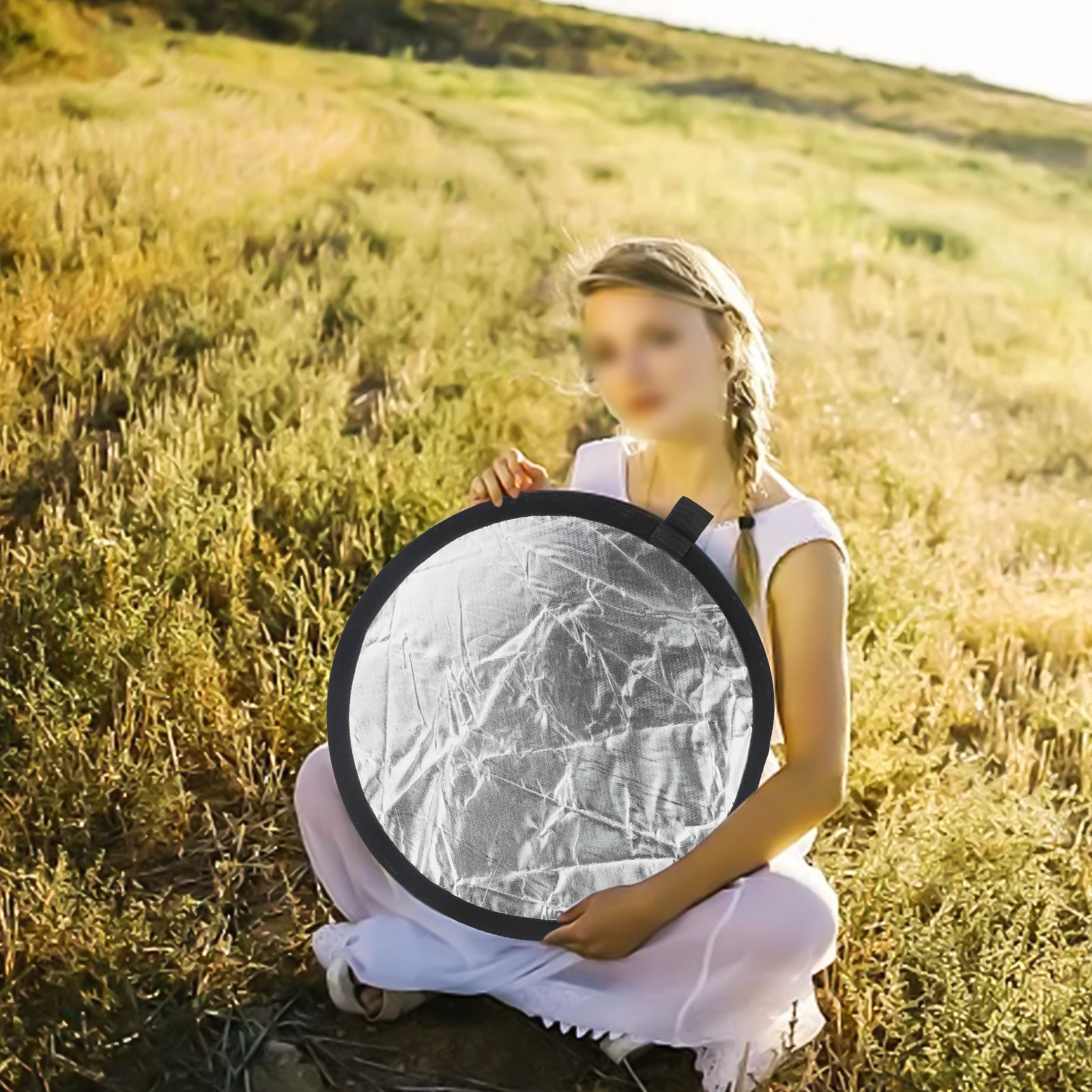 Reflector Disc Silver - Ręczny reflektor fotograficzny 5-w-1 ze złotymi,