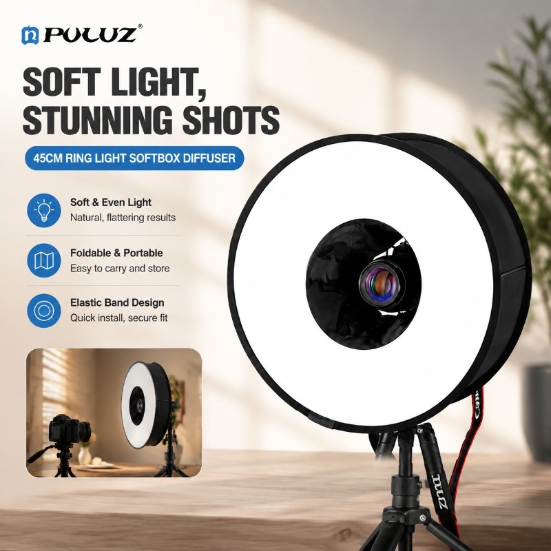 Photography Lighting Modifiers - Składany 45cm softbox typu ring-flash z